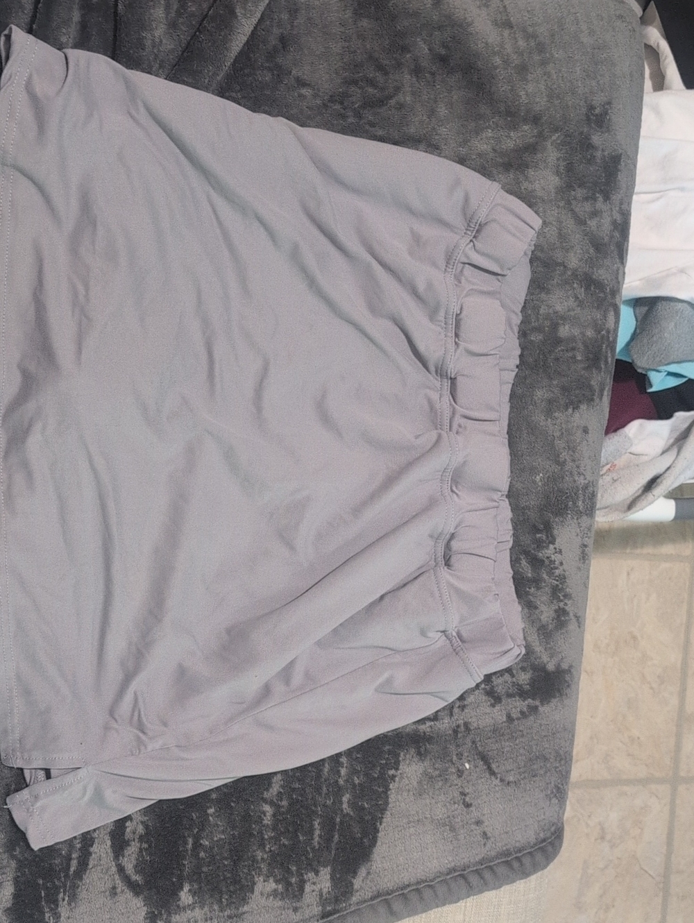 Light Gray Athletic Skirt with Elastic Waistband